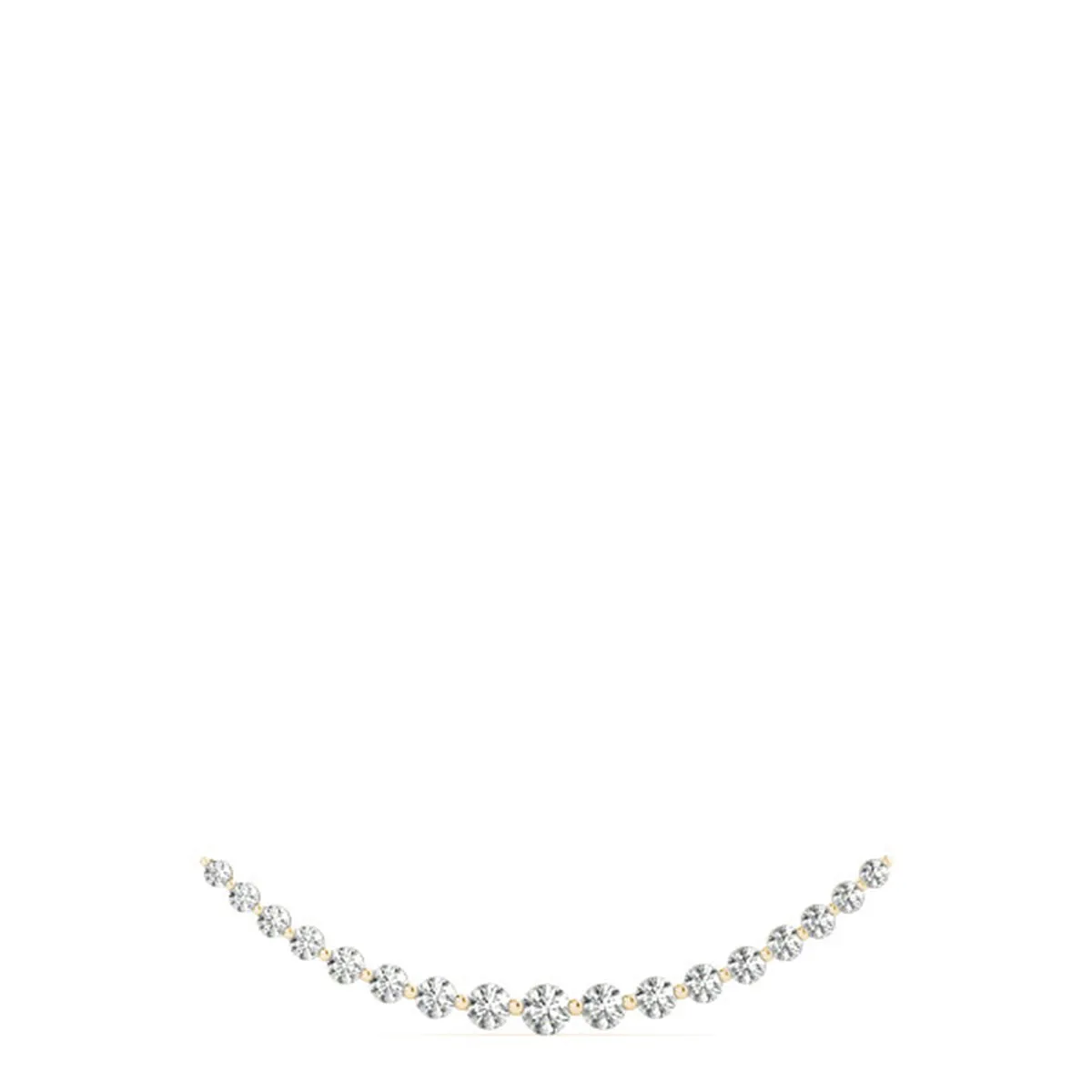 1 Carat Tw Diamond Smiley Bar Necklace In 14K Yellow Gold