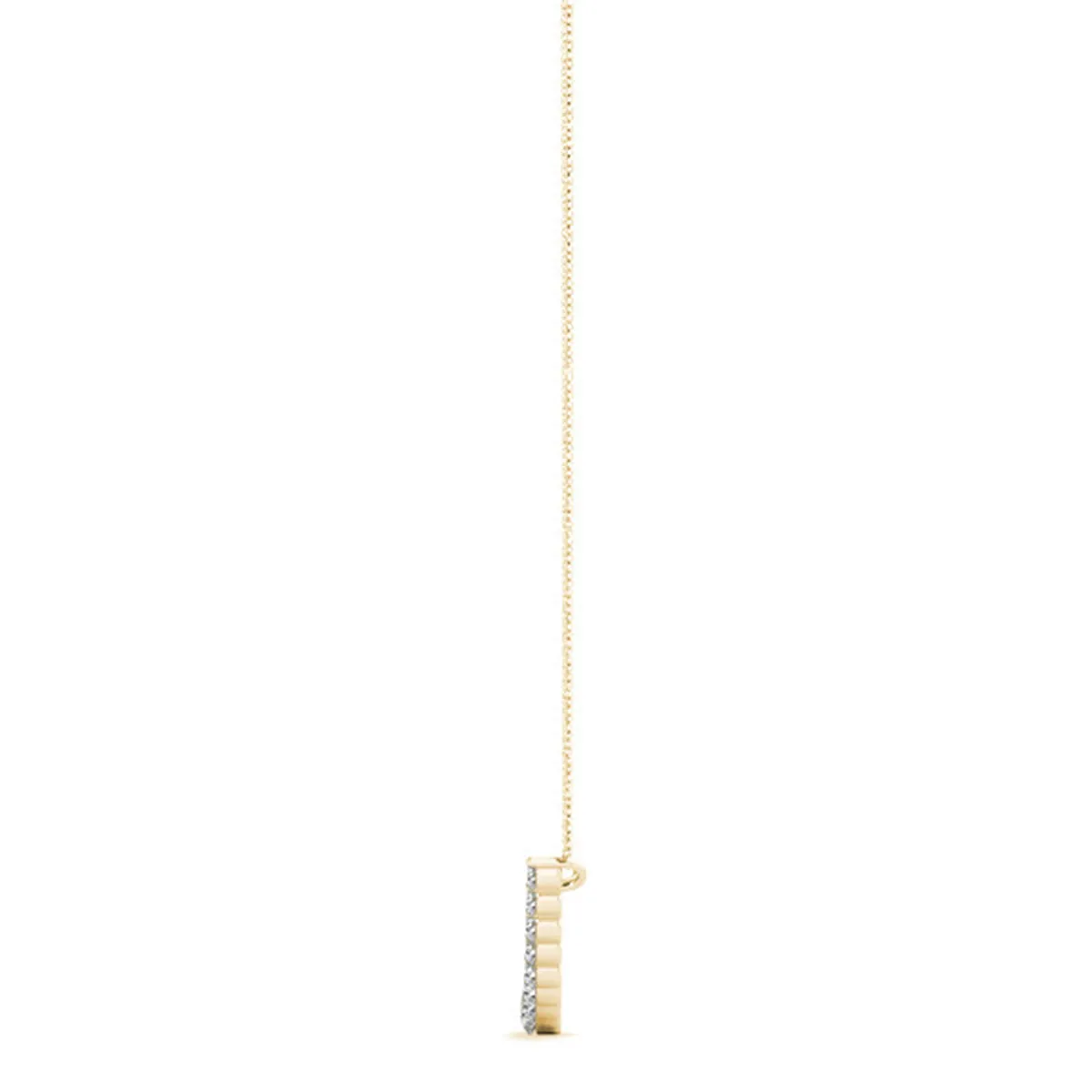 1 Carat Tw Diamond Smiley Bar Necklace In 14K Yellow Gold