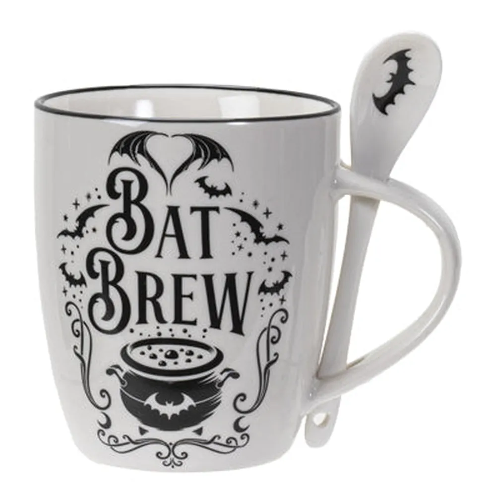 13 oz Ceramic Mug and Spoon Set - Bat Brew