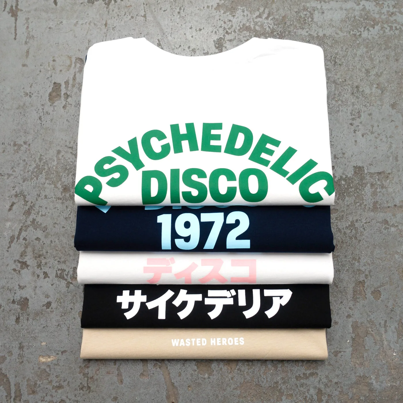 1972 Psychedelic Disco Back Print - Tshirt - White Green