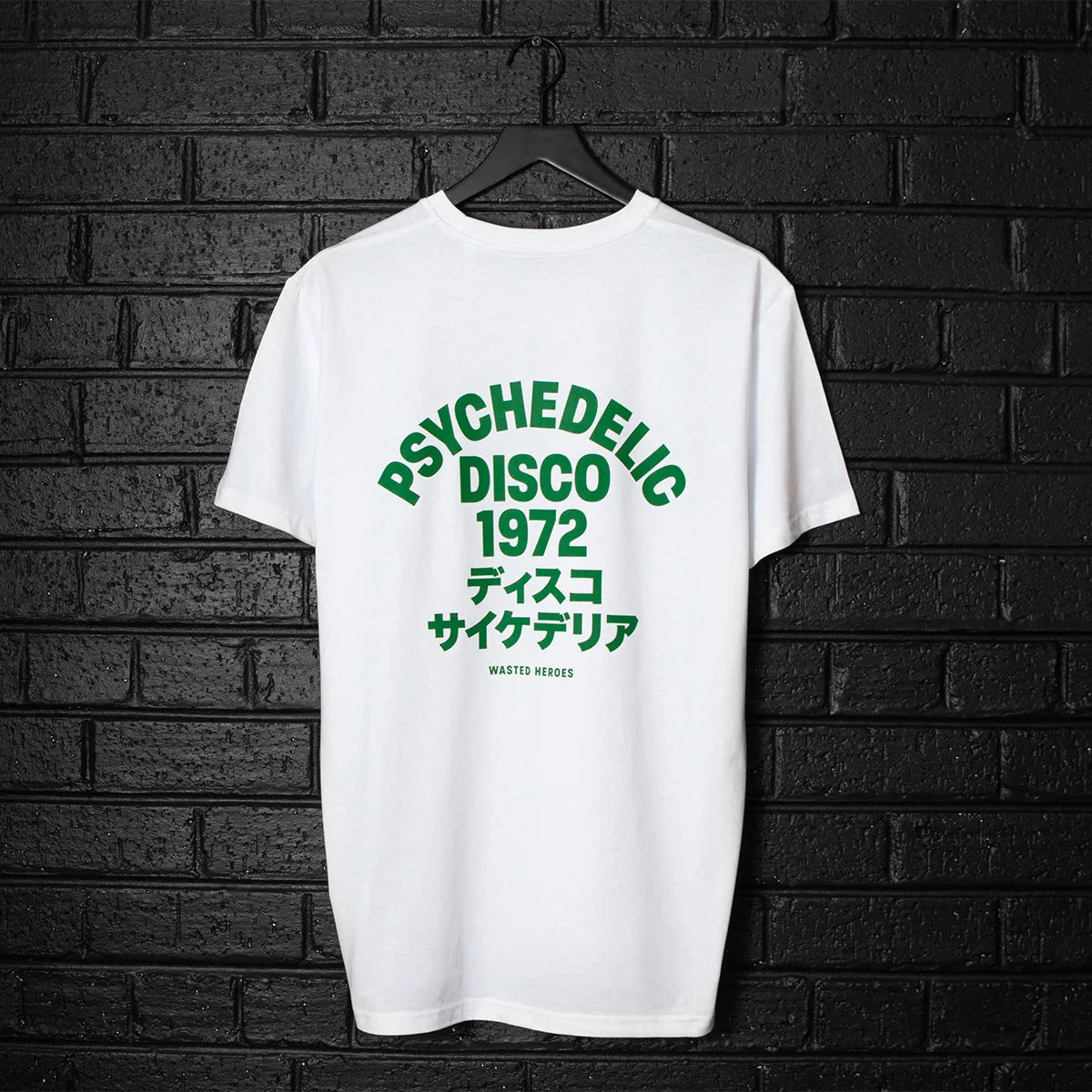 1972 Psychedelic Disco Back Print - Tshirt - White Green