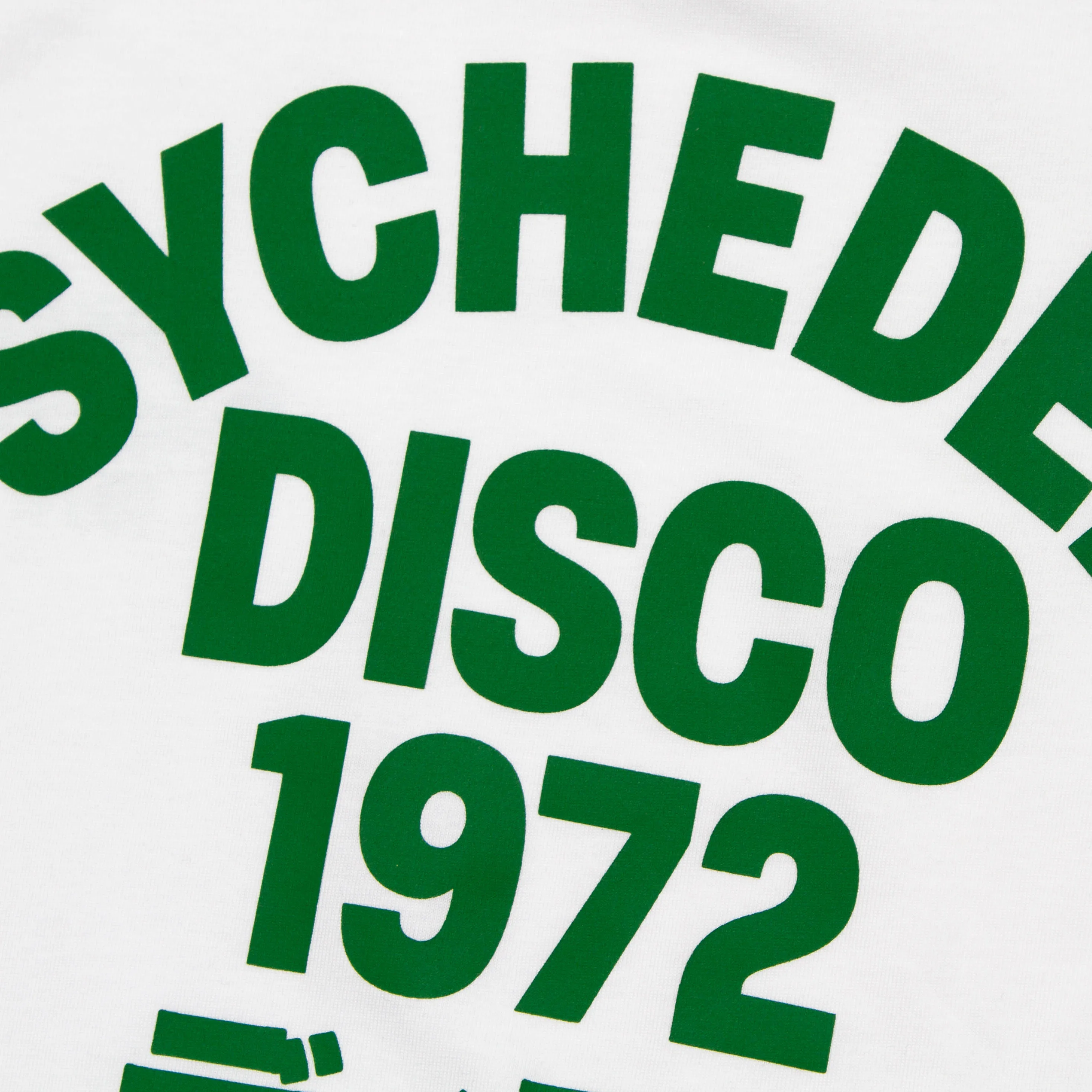 1972 Psychedelic Disco Back Print - Tshirt - White Green