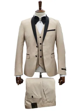 2 Button Shawl Lapel Sand Slim Fit Suit FF2SSX V-1230