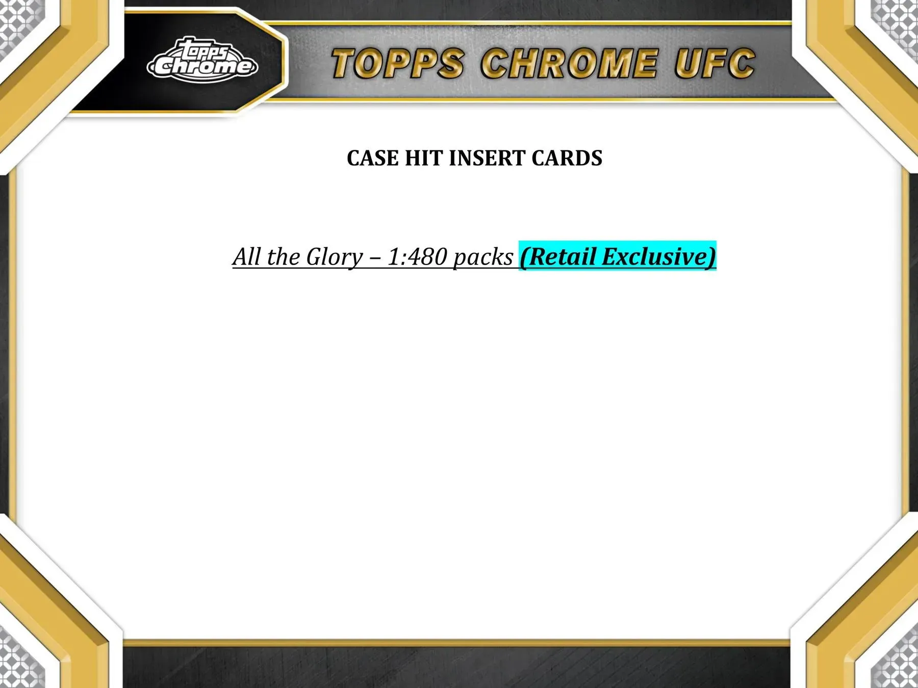 2024 Topps Chrome UFC 6-Pack Blaster Box 6 Packs per Box, 4 Cards per Pack