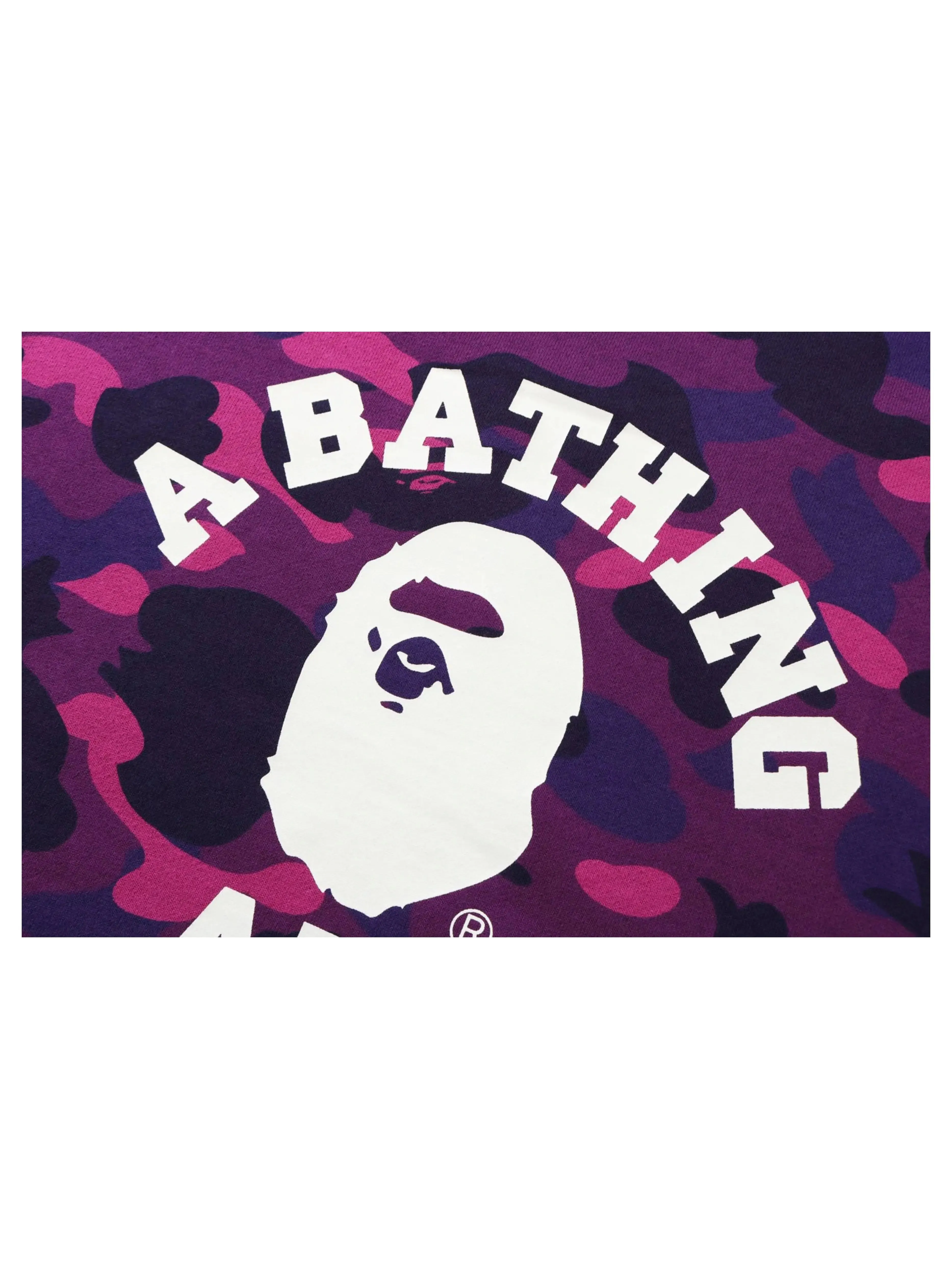 A Bathing Ape Colour Camo College Crewneck Purple