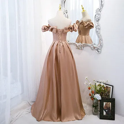 A line Off The Shoulder Long Prom Dresses SH175