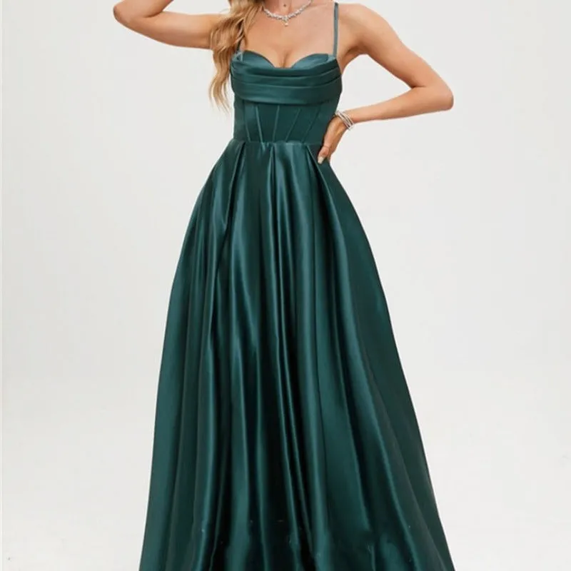 A-Line Sweetheart Satin Evening Formal Dress