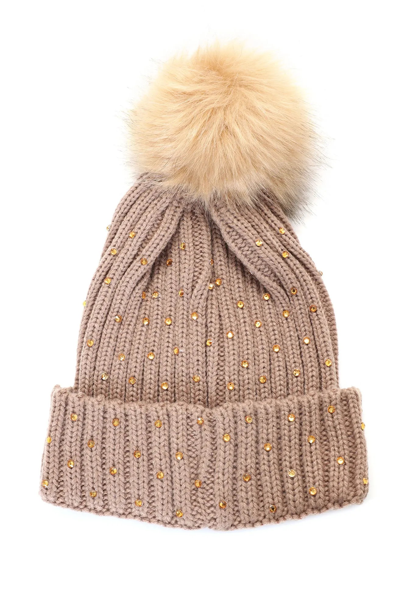 A Little Sparkle Rhinestone Beanie - Chocolate