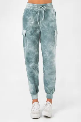 A Tie Dye Cargo Jogger Pant