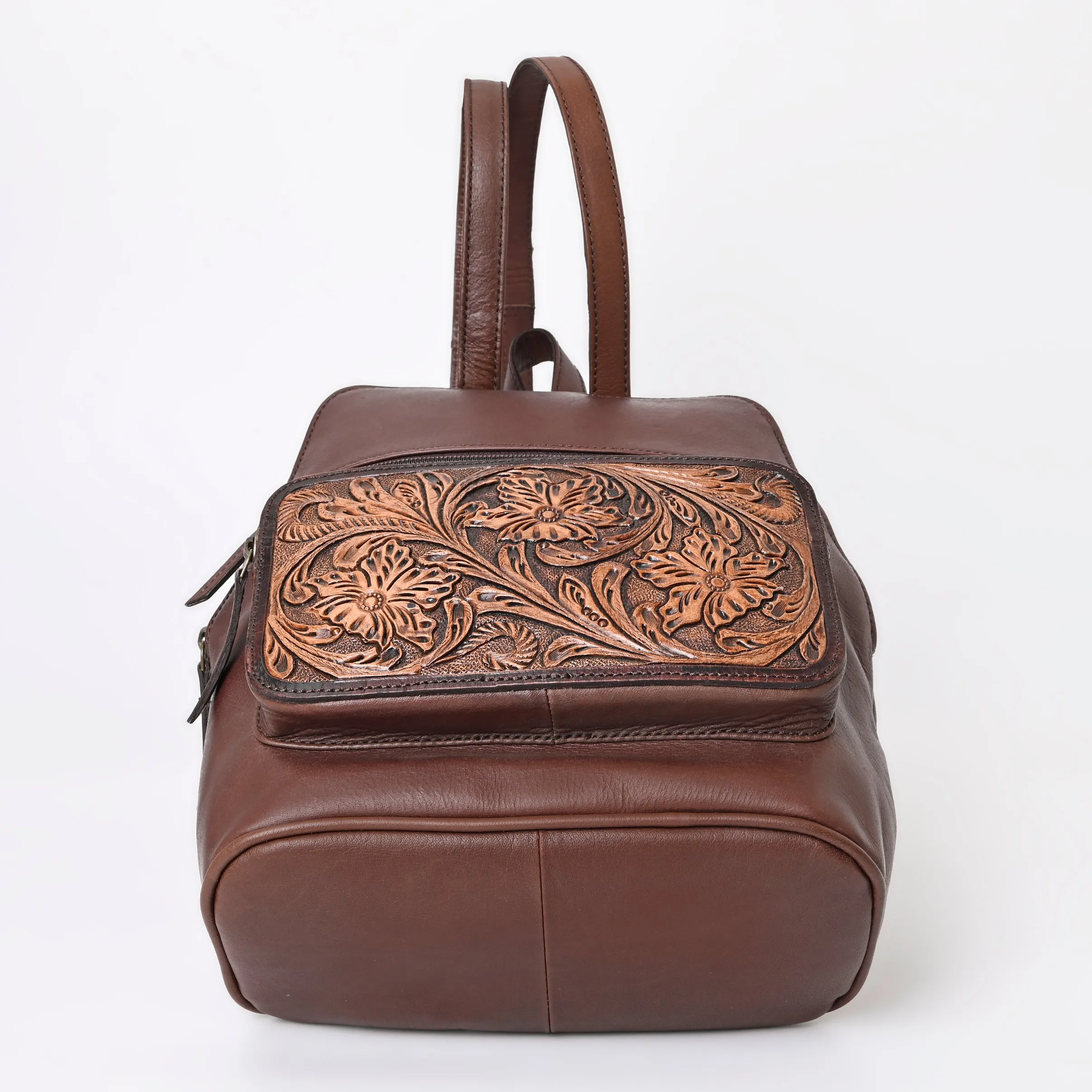 A&A-1043 Montana West Genuine Oily Calf Leather Hand Tooled Collection Backpack