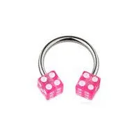 Acrylic Dice Horseshoe Navel Bar