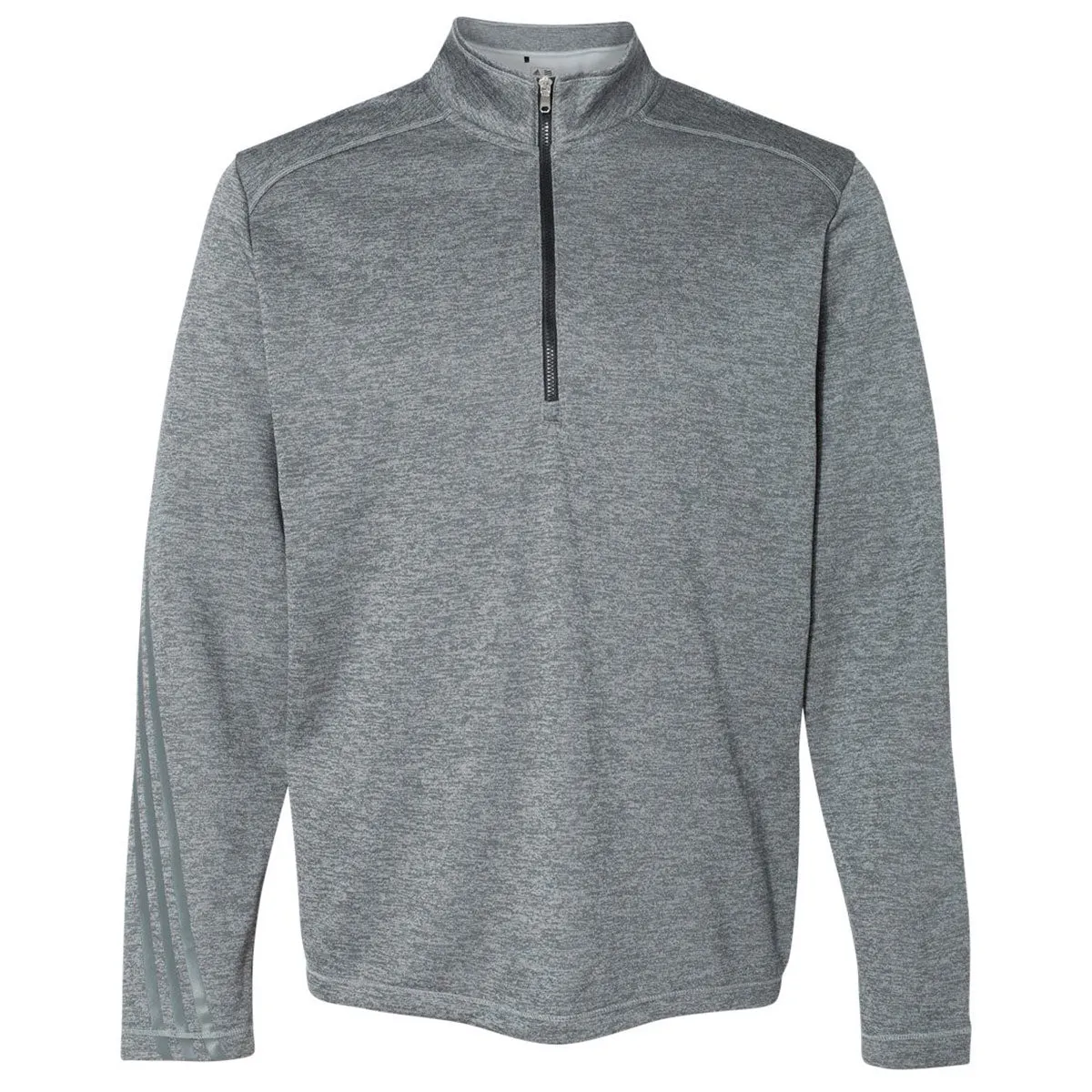 adidas Golf Men's Mid Grey Heather/Black Brushed Terry Heather Quarter-Zip