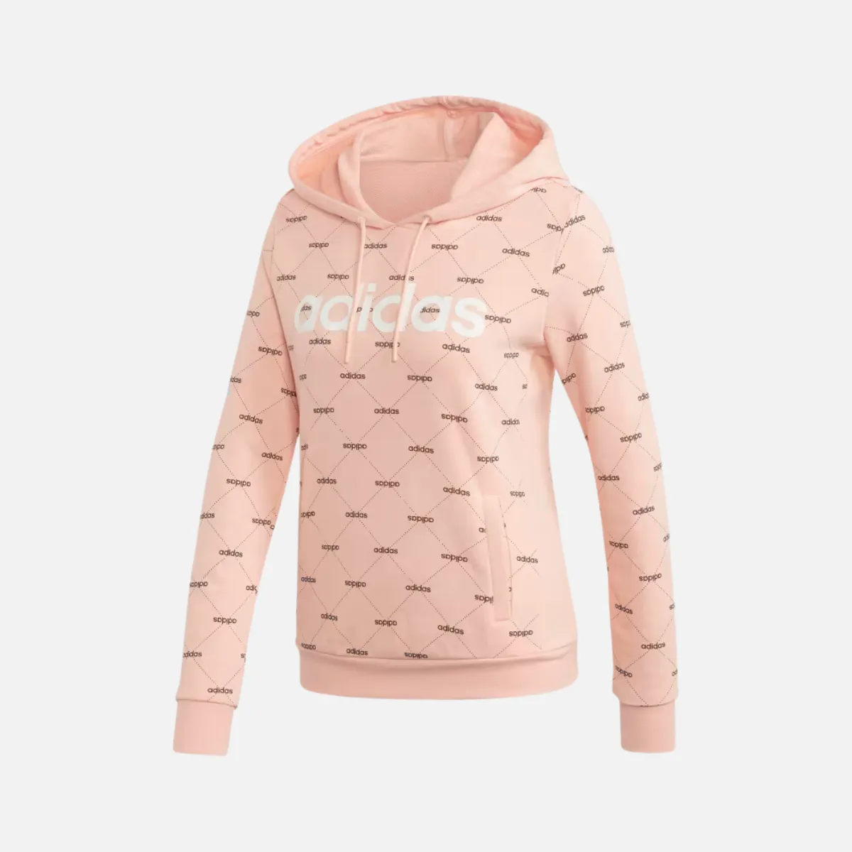 Adidas Linear Graphic Women's Hoodie -Glow Pink/Black