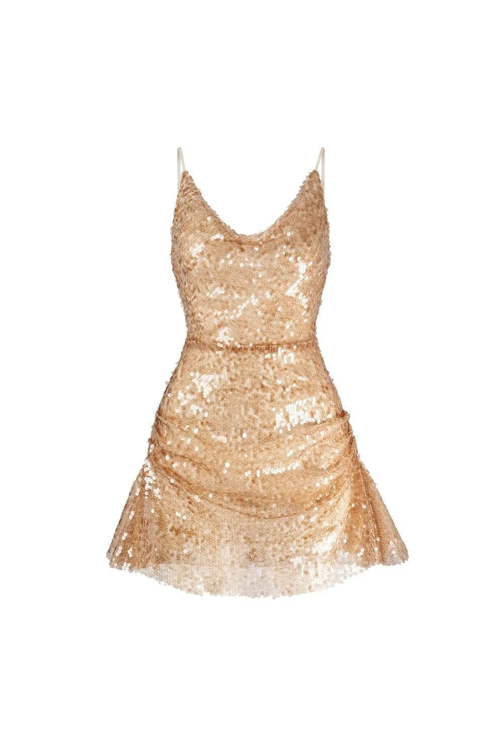 Aitana A-line Scoop Neck Mesh Sequin Mini Dress