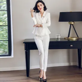 Alice Ruffle Blazer & Crop Skinny Pant Suit