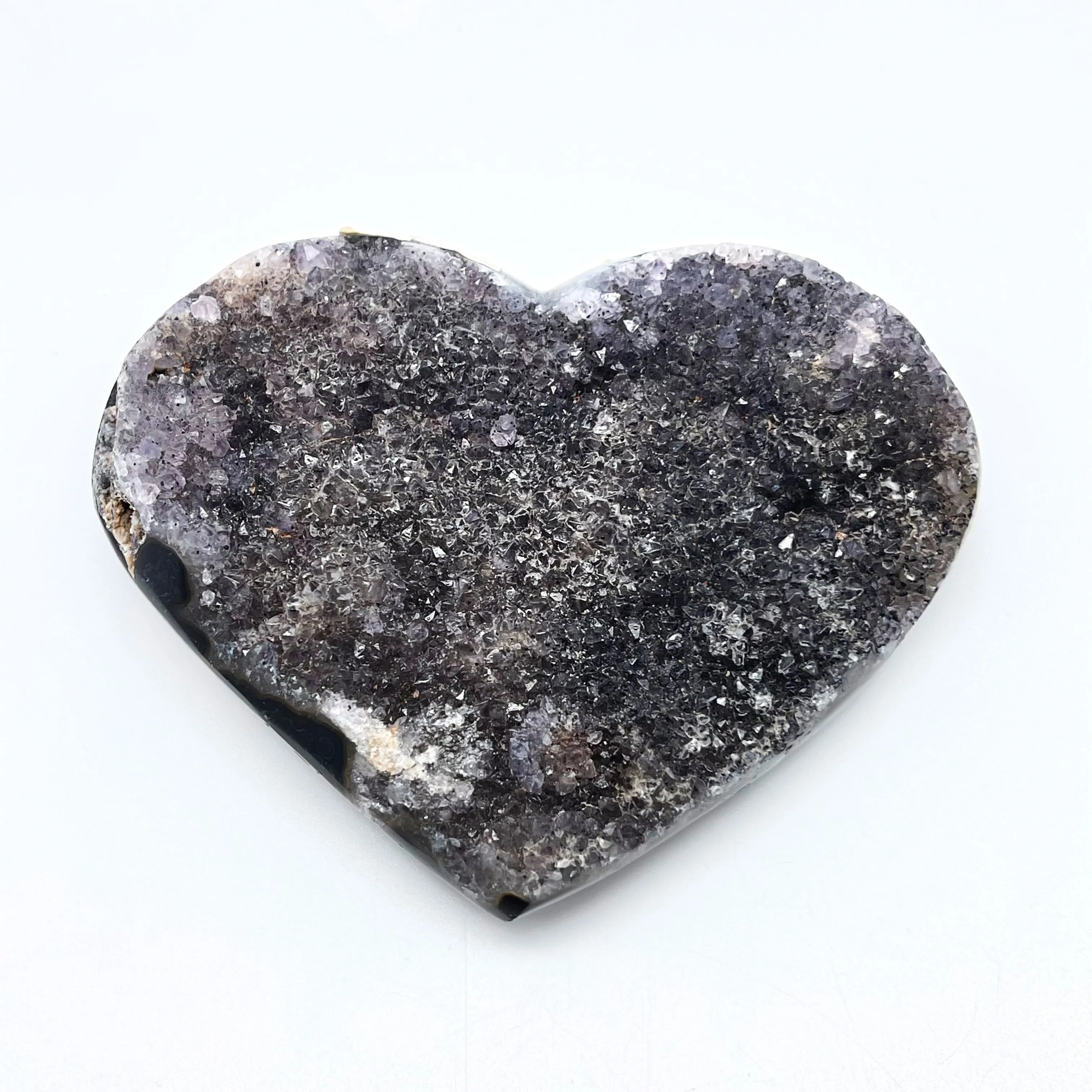 Amethyst Geode Heart (Display Stand Included)