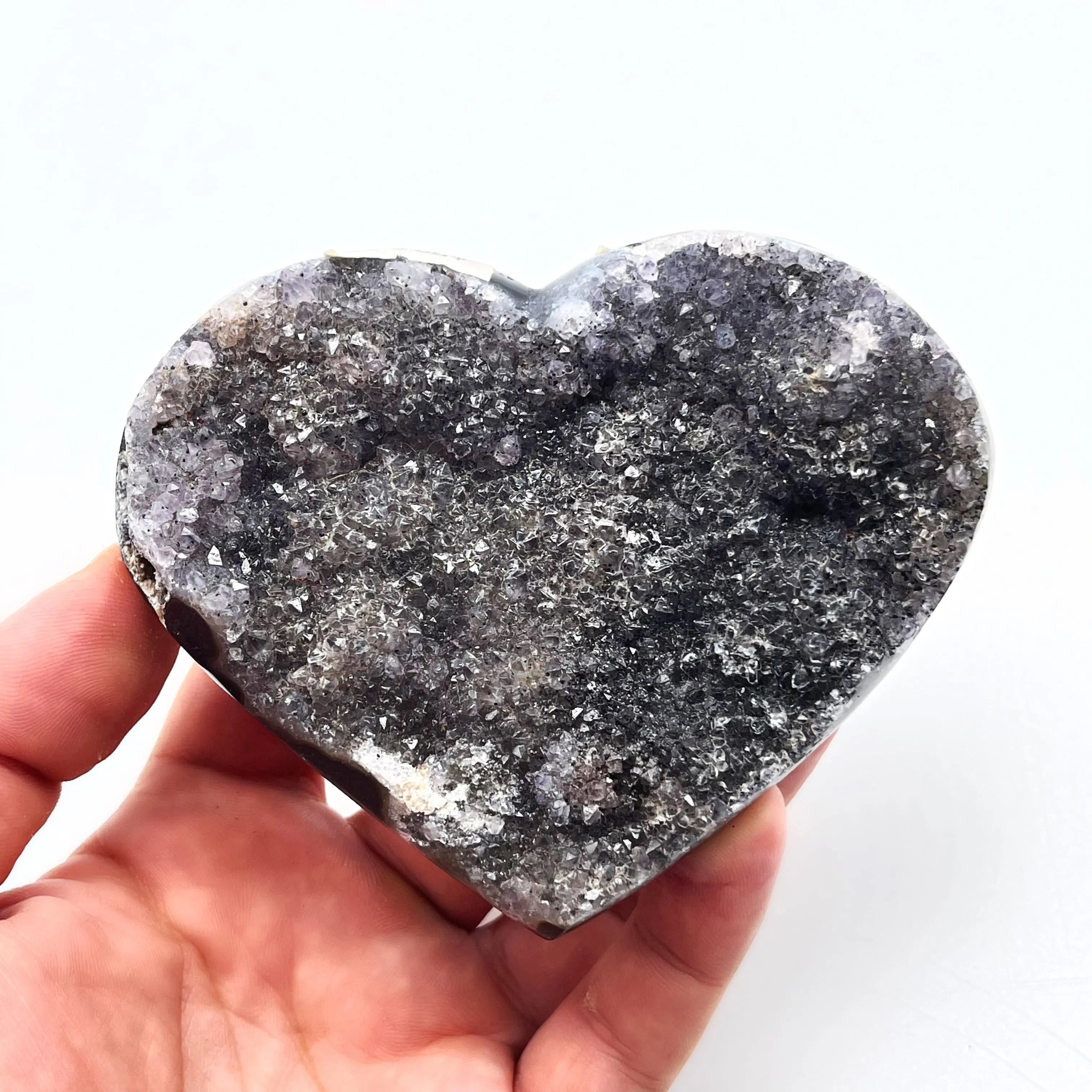 Amethyst Geode Heart (Display Stand Included)