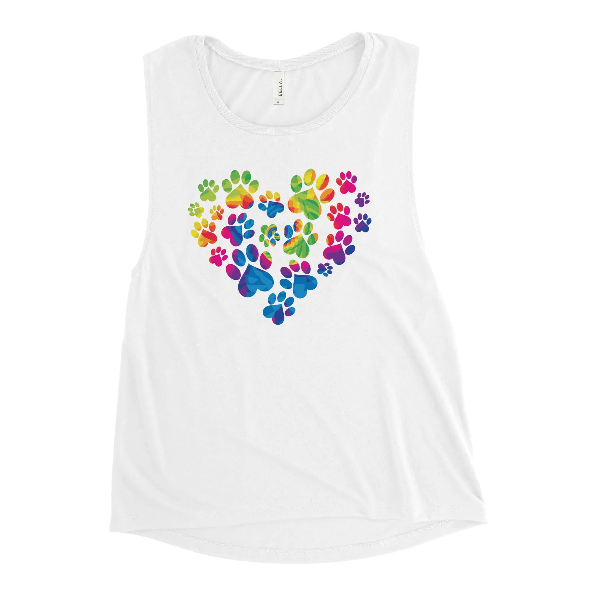 Anniversary Paw Print Love Ladies’ Athletic Tank