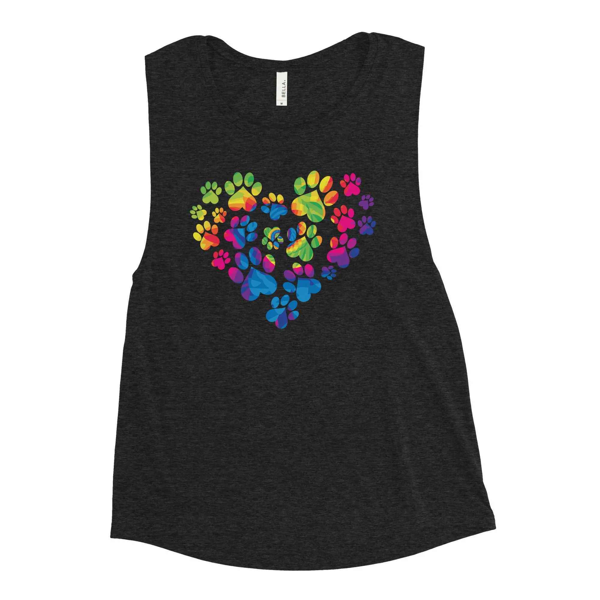 Anniversary Paw Print Love Ladies’ Athletic Tank