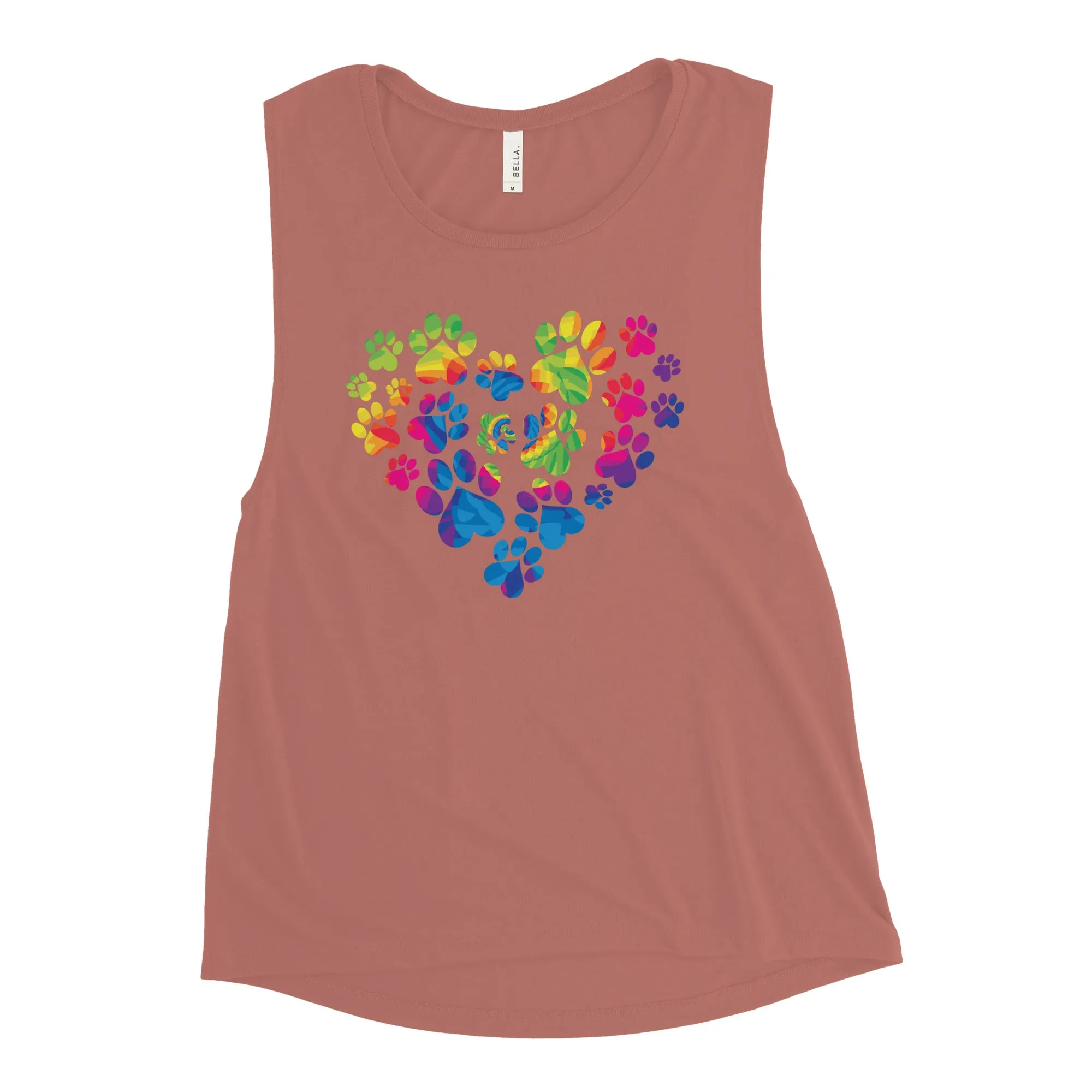 Anniversary Paw Print Love Ladies’ Athletic Tank