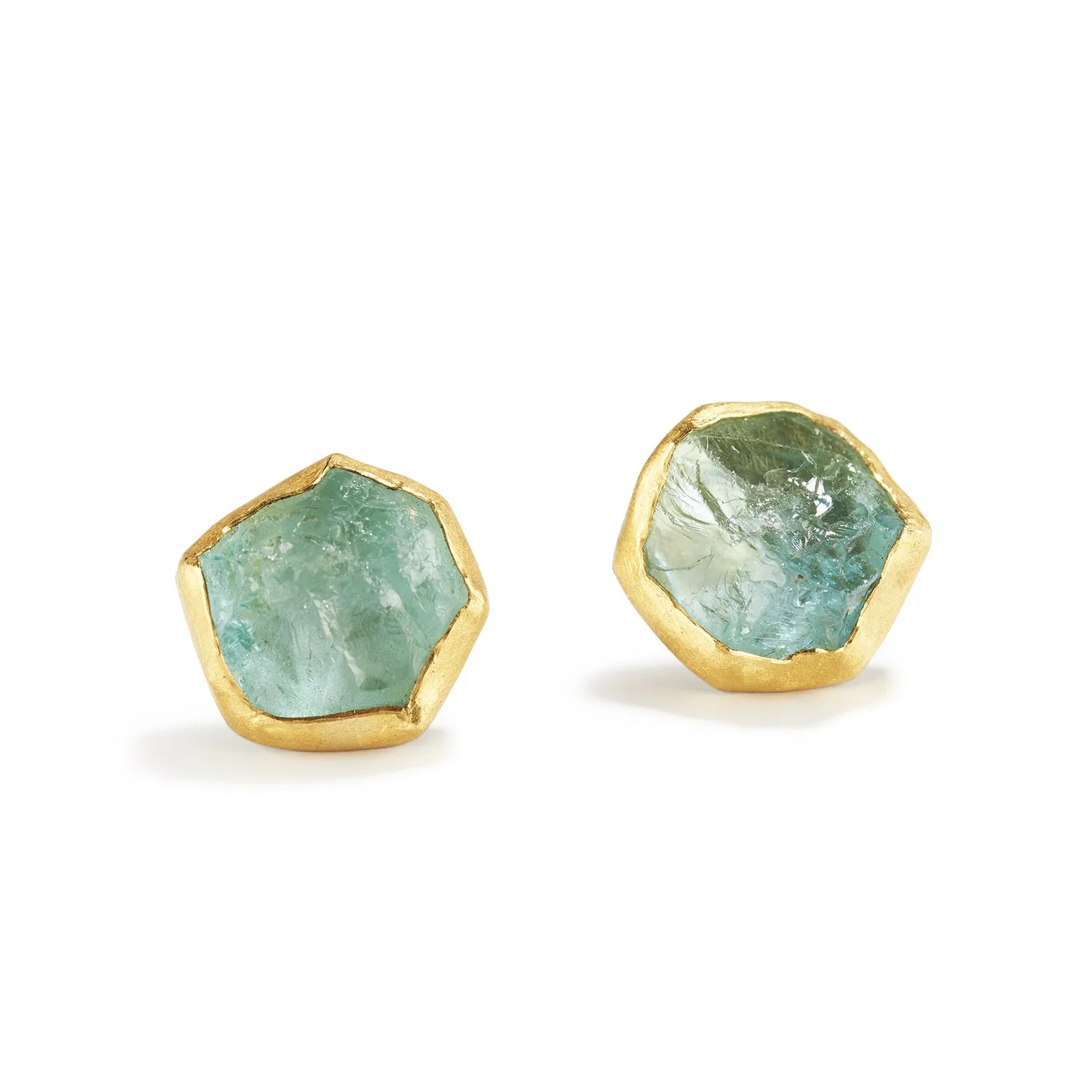 Aquamarine Crystal Ear Studs