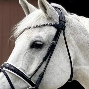 Avery Rolled Black Leather Snaffle Bridle