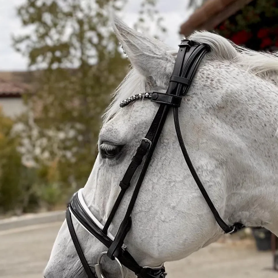 Avery Rolled Black Leather Snaffle Bridle