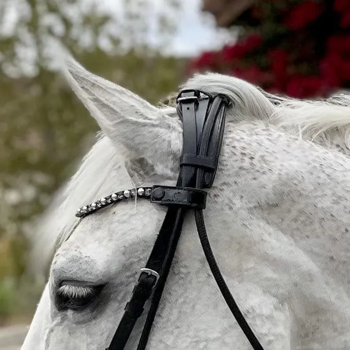 Avery Rolled Black Leather Snaffle Bridle