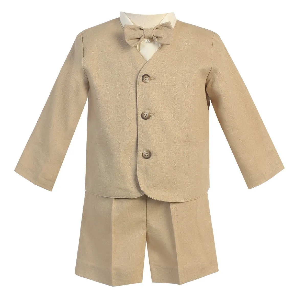 Baby Boys Khaki Eton Short Formal Ring Bearer Easter Suit 6-24M