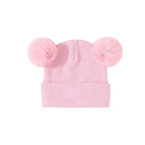 Baby Cub Cuddler Pom Pom Beanie in Fairy Floss