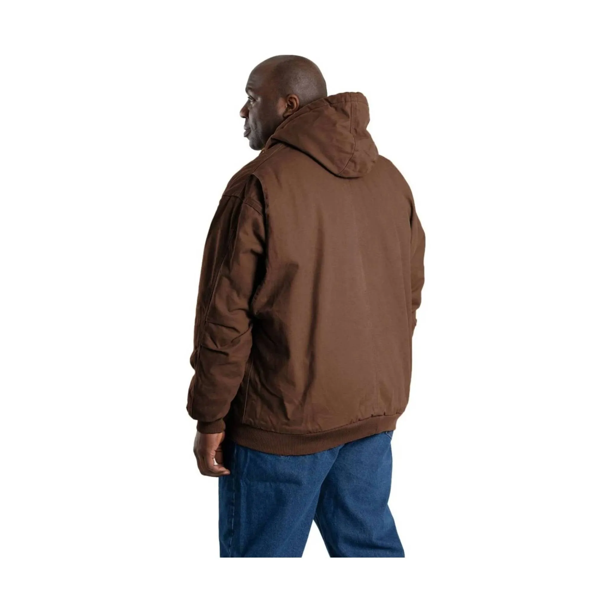 Berne Men's Heartland Washed Duck Hooded Work Jacket - Bark