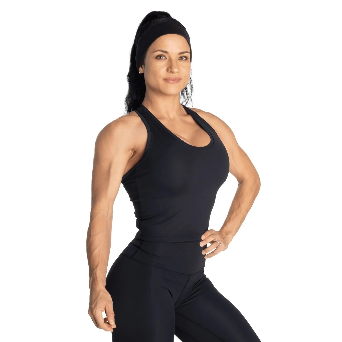 Better Bodies Core Crop T-Back - Black Melange