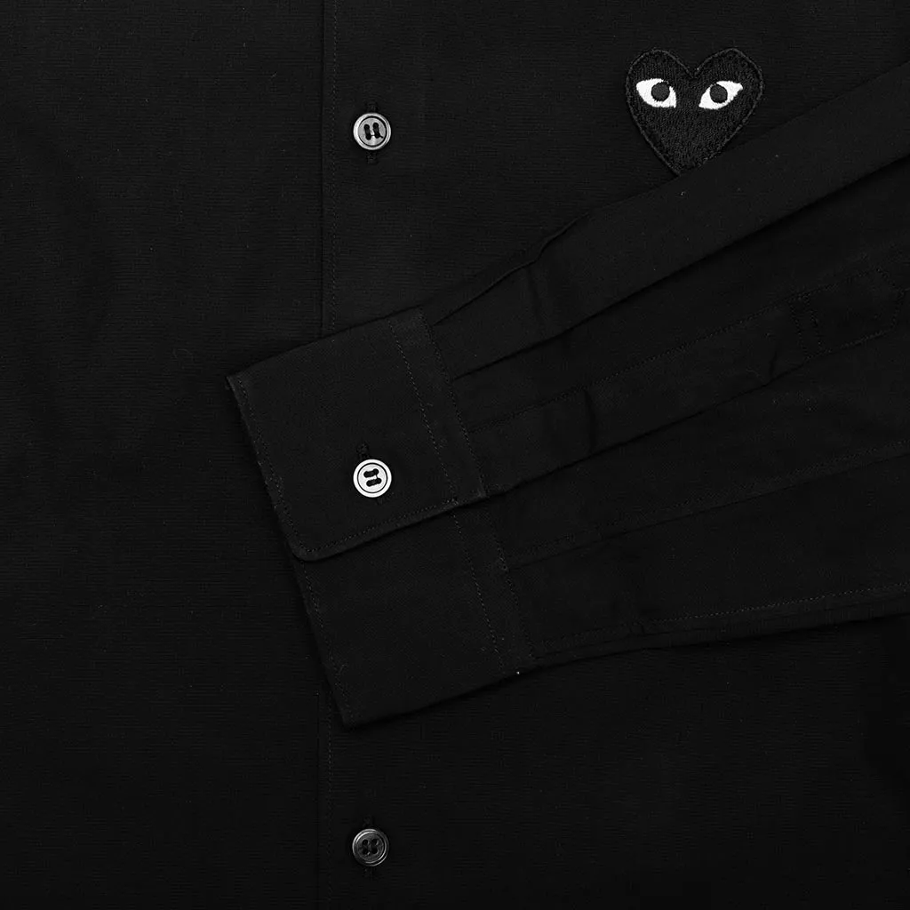 Black Emblem Button Down - Black