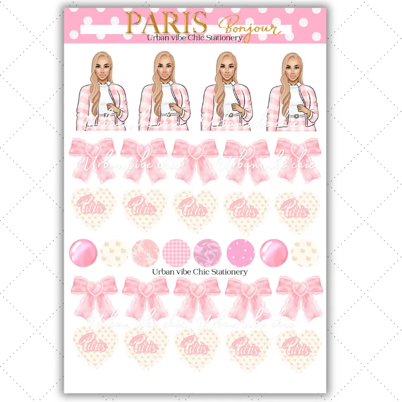 Black Girl Stickers - Pink Paris & Classy Sheet 2