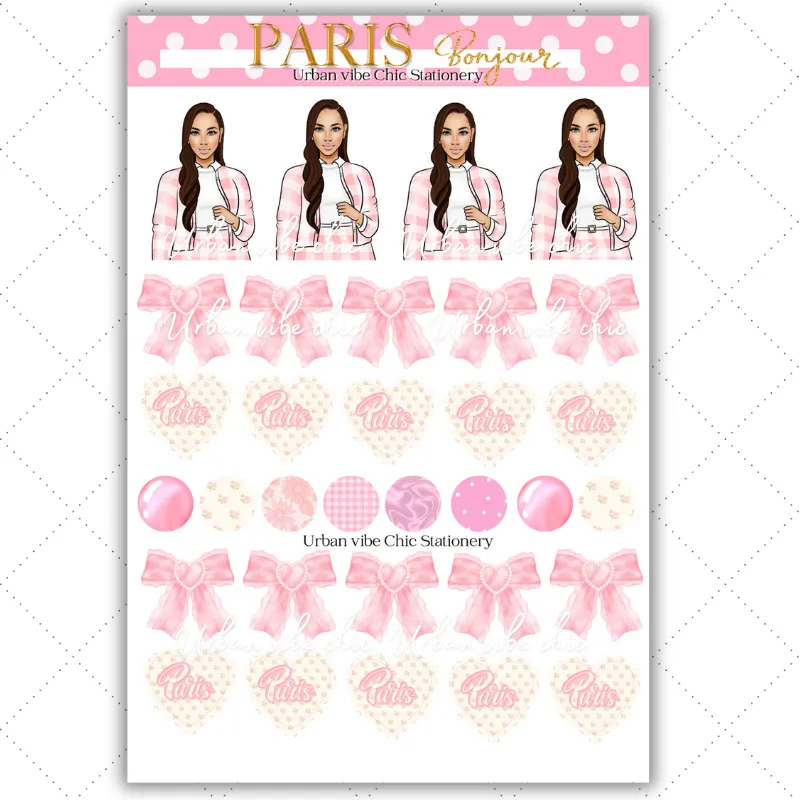 Black Girl Stickers - Pink Paris & Classy Sheet 2