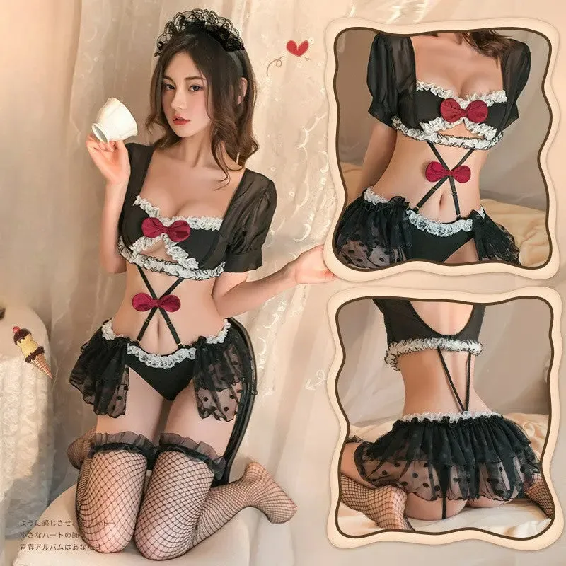 Black Maid Lace Set