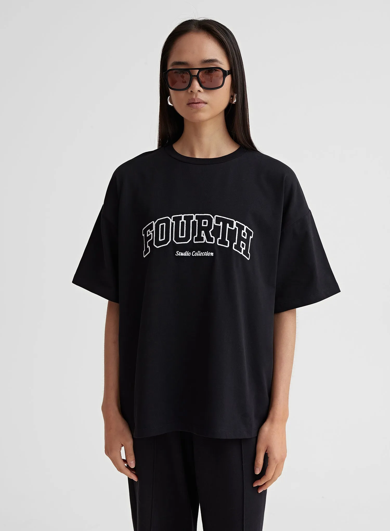 Black Oversized Fourth Applique T-shirt – Alice