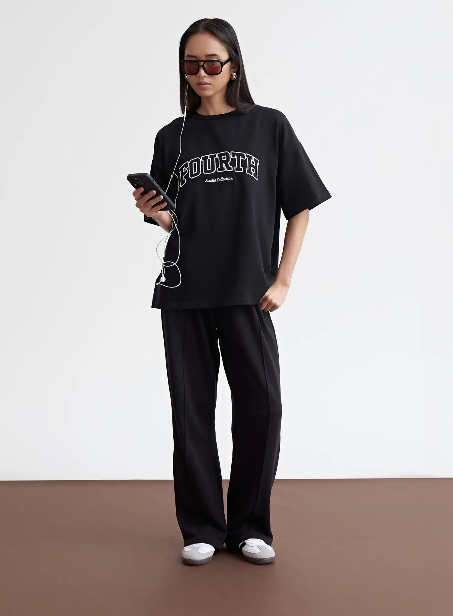 Black Oversized Fourth Applique T-shirt – Alice