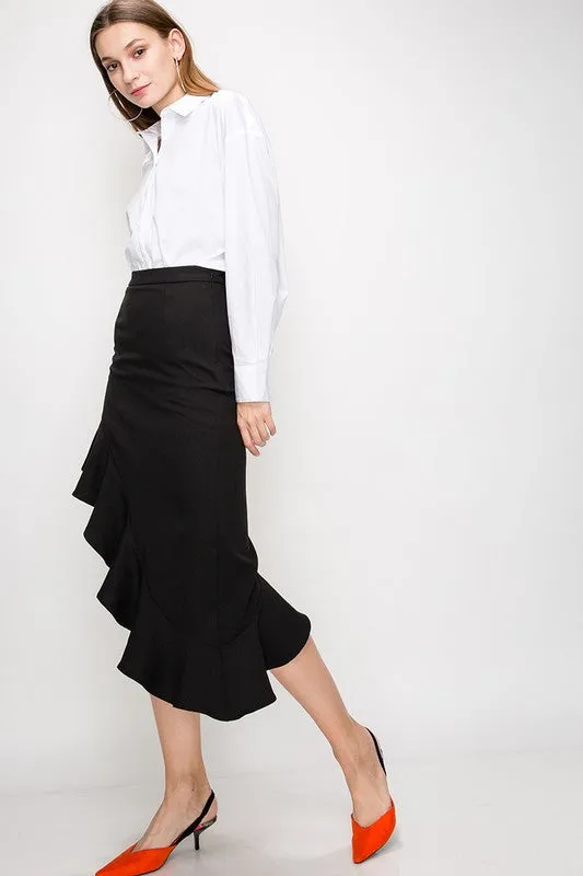 Black Ruffle Skirt