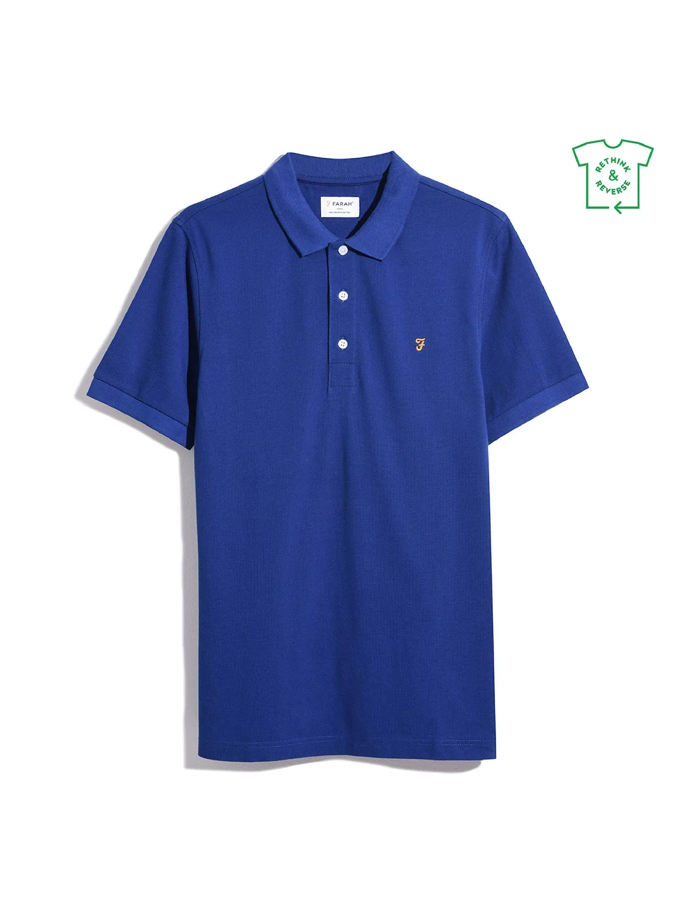 Blanes Slim Fit Organic Cotton Polo Shirt In Blue Peony