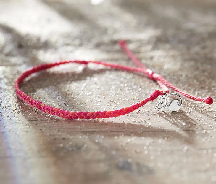 Braided Anklet in Multicolor Pink