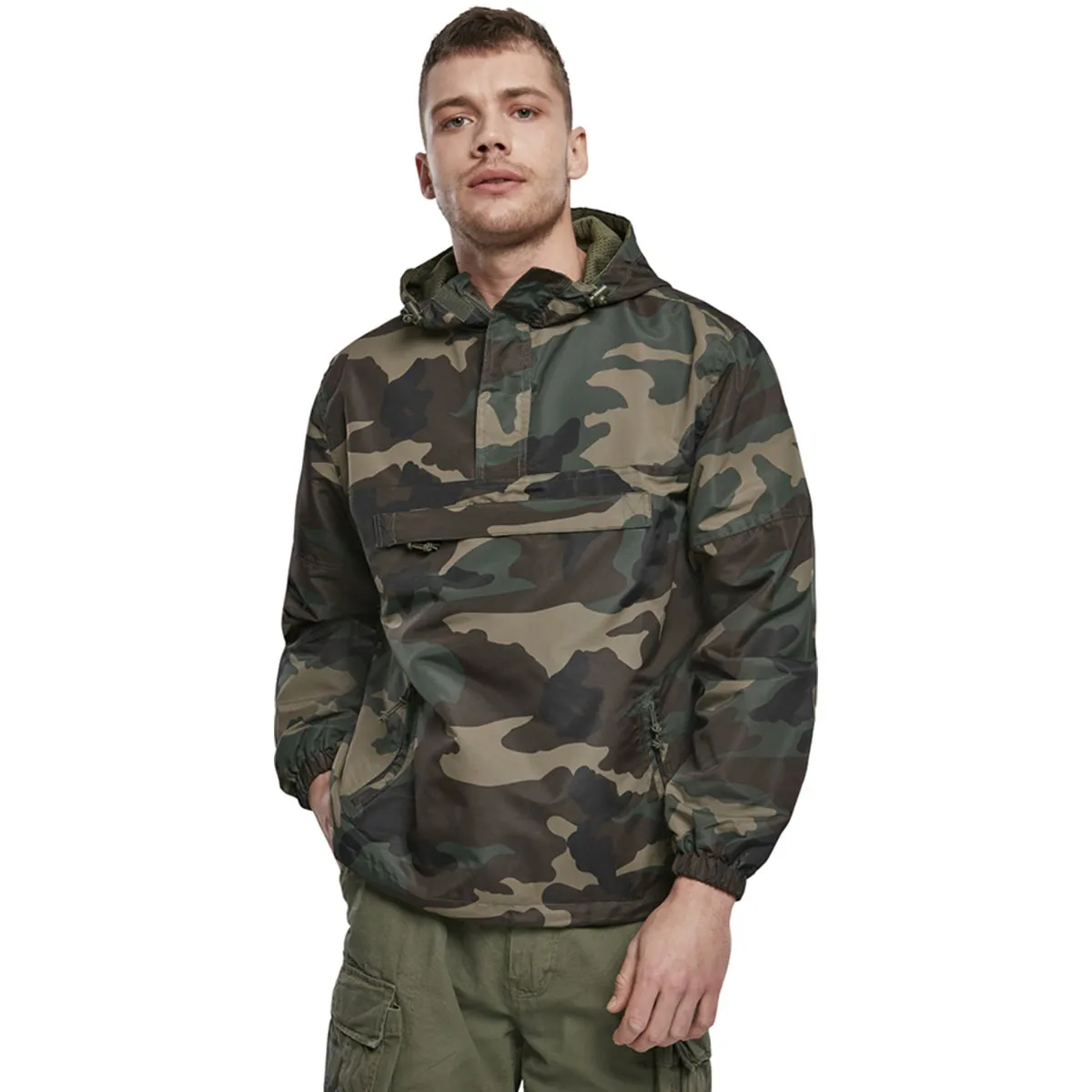 Brandit Summer Windbreaker Jacket Woodland Camo