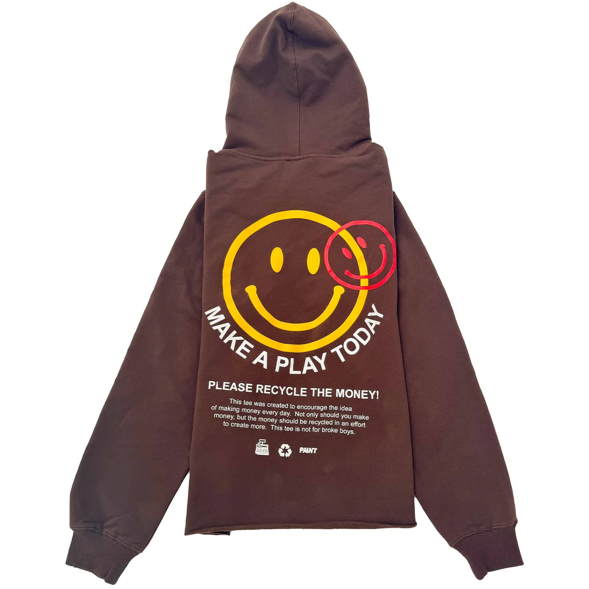 Brown Make A Play Hoodie Fray Cut