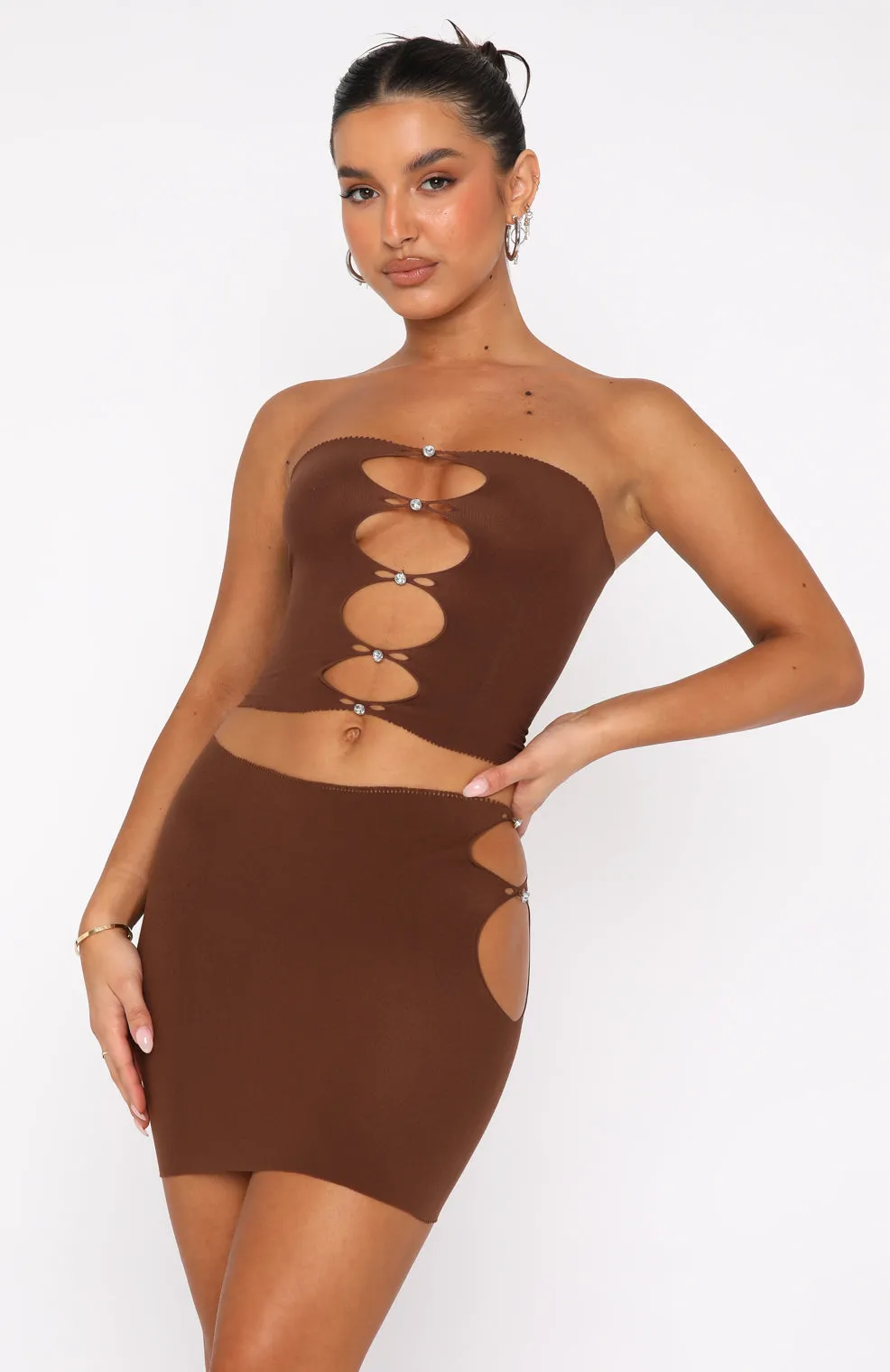 Built Like This Mini Skirt Chocolate