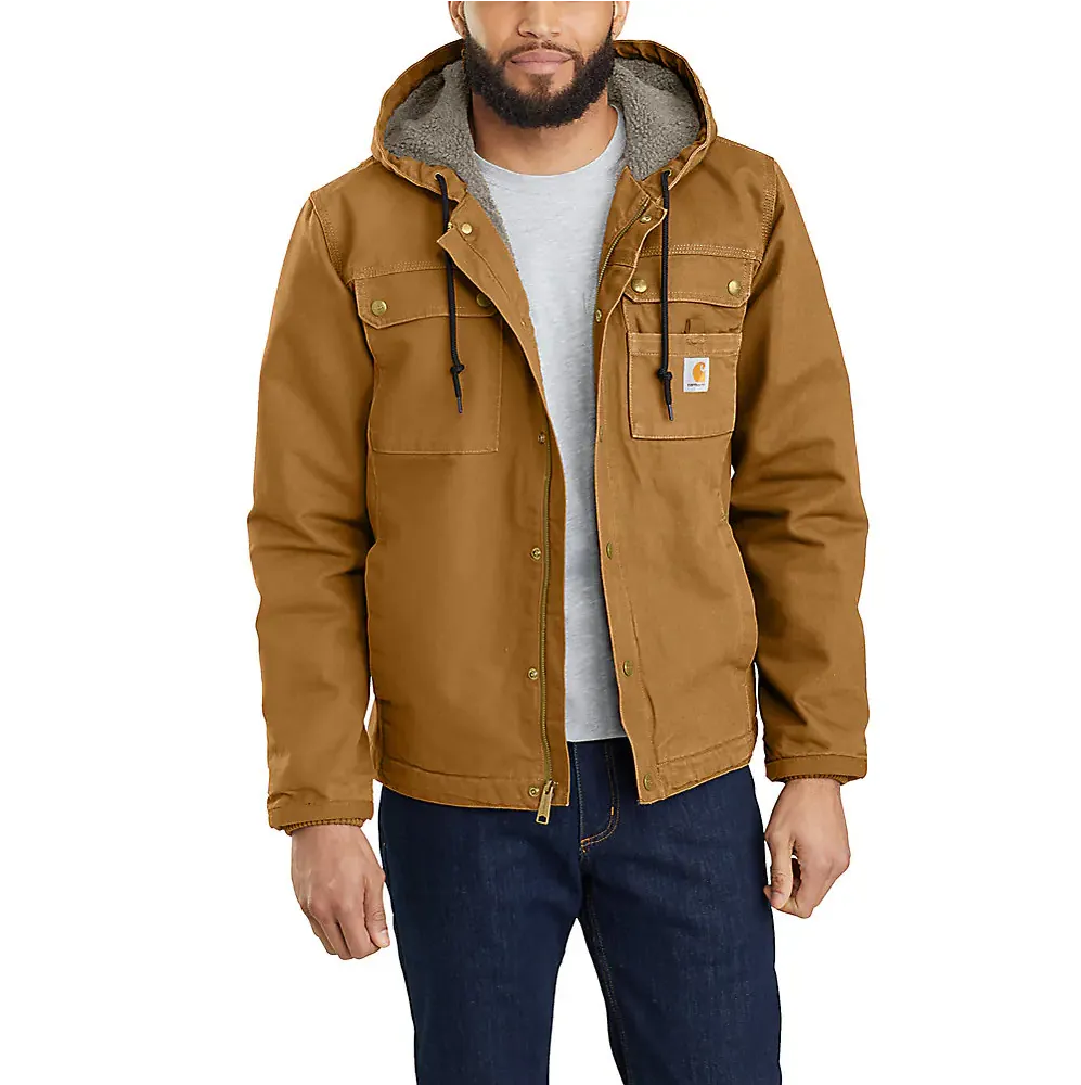 Carhartt Men's Relaxed Fit Washed Duck Sherpa-Lined Utility Jacket