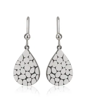 Carlton London 925 Sterling Silver Rhodium Plated Teardrop Drop Earring For Women