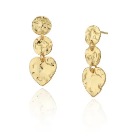 Carlton London Gold Toned Heart Shaped Drop Earring For Women