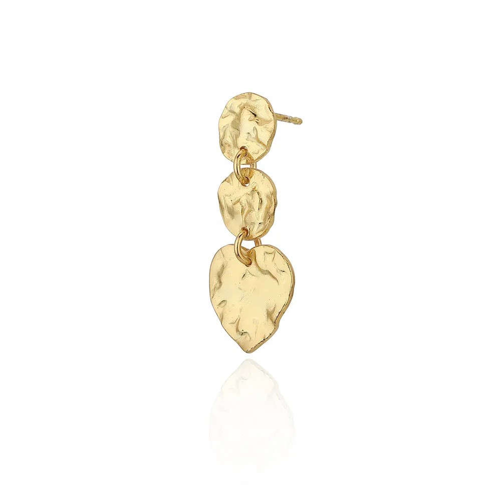 Carlton London Gold Toned Heart Shaped Drop Earring For Women