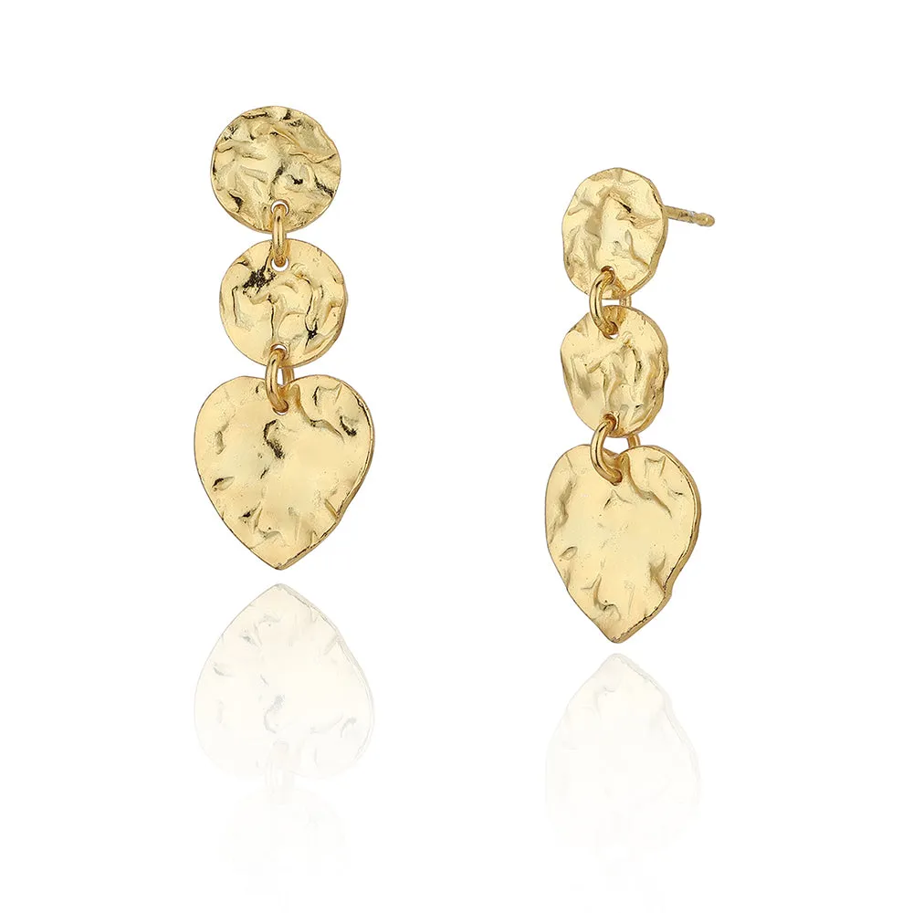 Carlton London Gold Toned Heart Shaped Drop Earring For Women