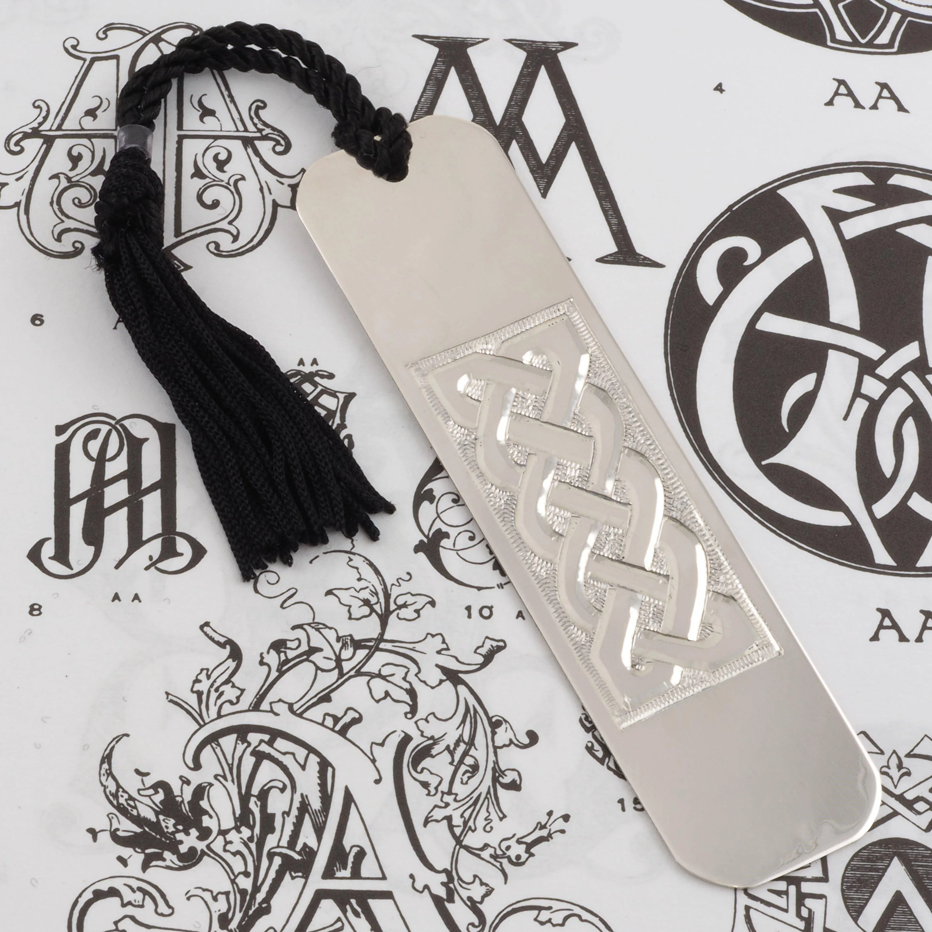 Celtic Design Engraved Silver Bookmark